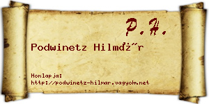 Podwinetz Hilmár névjegykártya